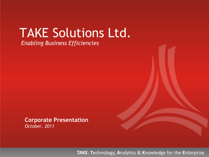 take solutions ltd