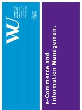 I nform ation Managem ent  e-Com m erce and  Overview    Business process focus    e-Commerce