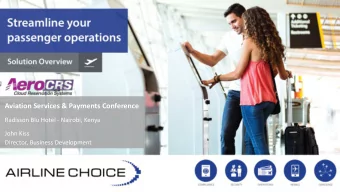 Aviation Services &amp; Payments Conference  Radisson Blu Hotel - Nairobi, Kenya  John Kiss