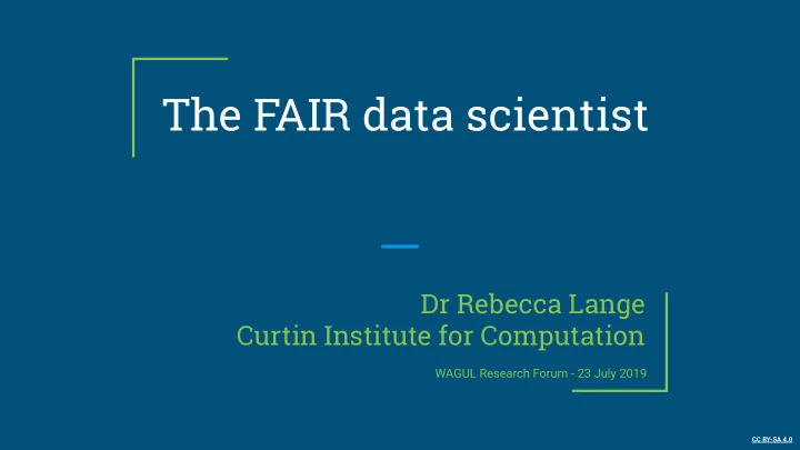 the fair data scientist