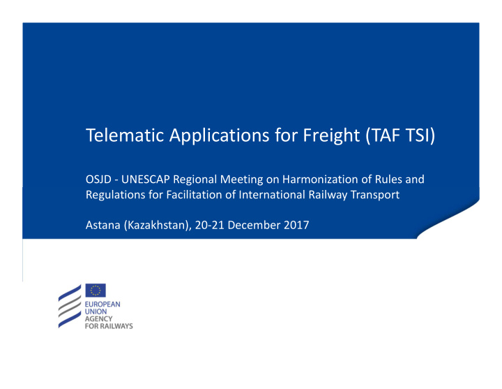 telematic applications for freight taf tsi