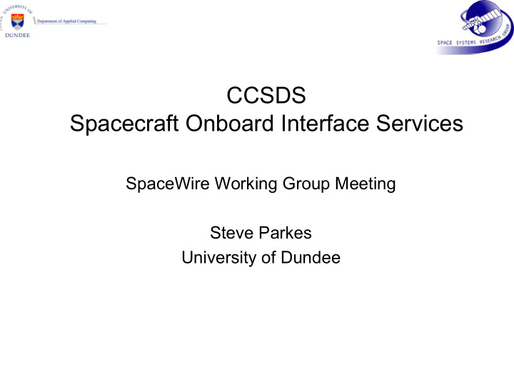 ccsds spacecraft onboard interface services