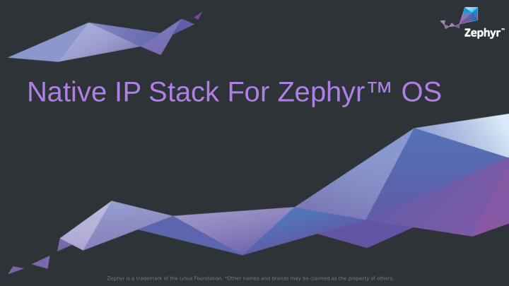 native ip stack for zephyr os
