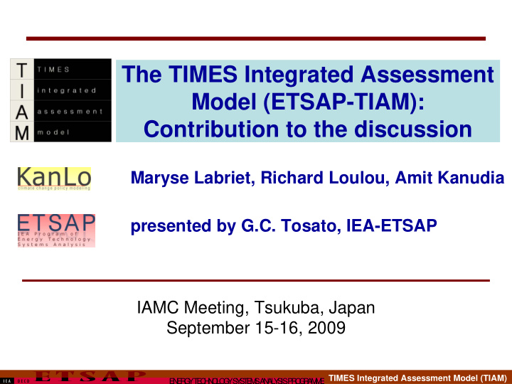 the times integrated assessment times integrated