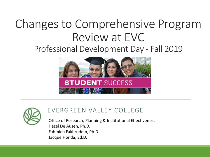 changes to comprehensive program review at evc