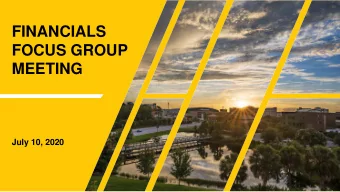 FINANCIALS  FOCUS GROUP  MEETING  Presentation  Tagline  July 10, 2020  Budget Update:  Joseph