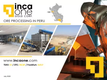 TSXV: IO / OTC: INCAF / Frankfurt: SU9.F  July 2020  Forward Looking Statements  This presentation