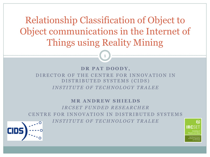 relationship classification of object to