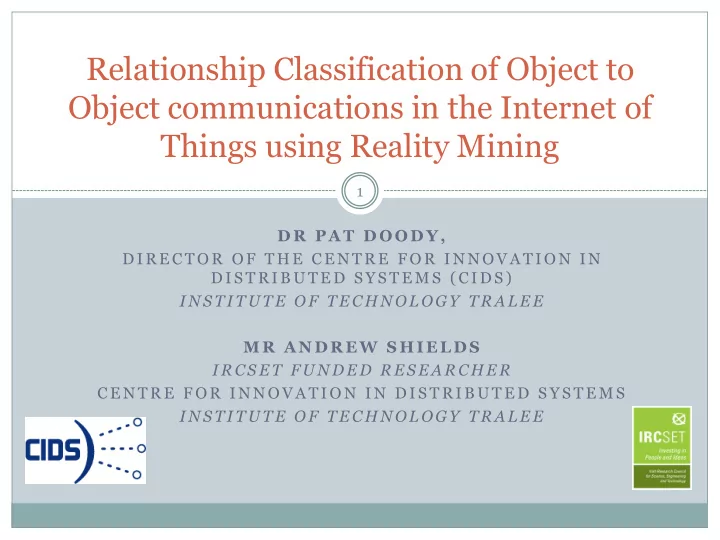 relationship classification of object to
