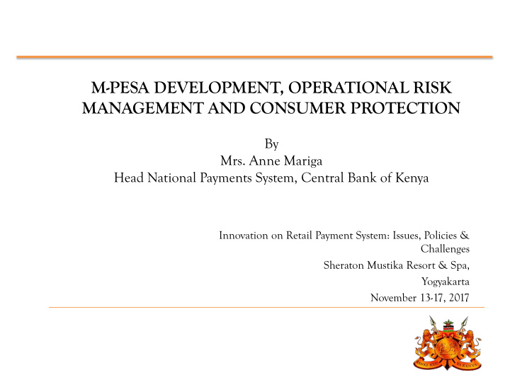 m pesa development operational risk