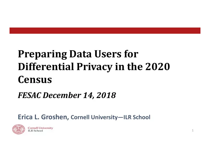 preparing data users for differential privacy in the 2020