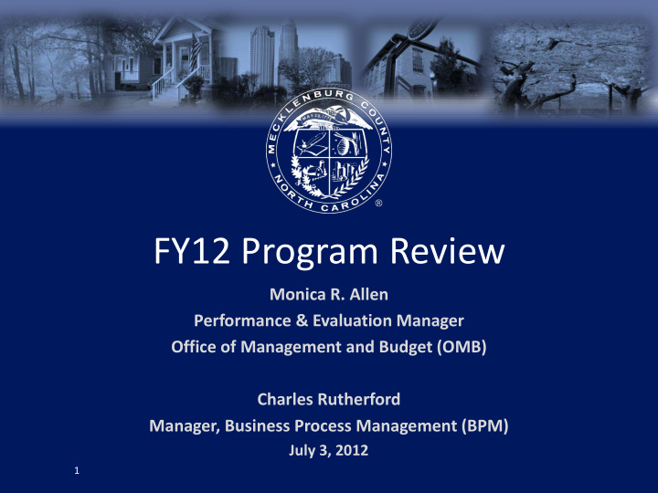 fy12 program review