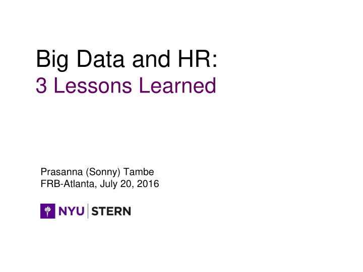 big data and hr