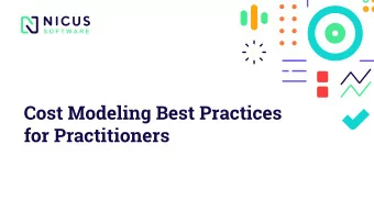 Cost Modeling Best Practices  for Practitioners  I dont have all the inputs.  How do I