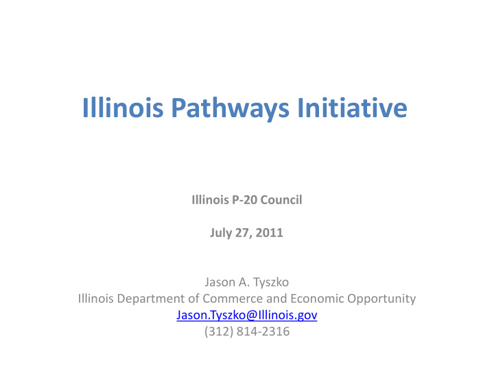 illinois pathways initiative