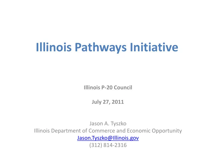 illinois pathways initiative