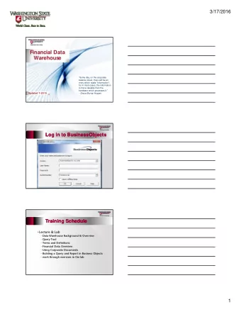 Financial Data  Financial Data  Warehouse  Warehouse  Some day, on the corporate  balance sheet,