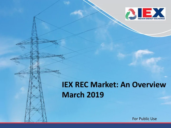 iex rec market an overview