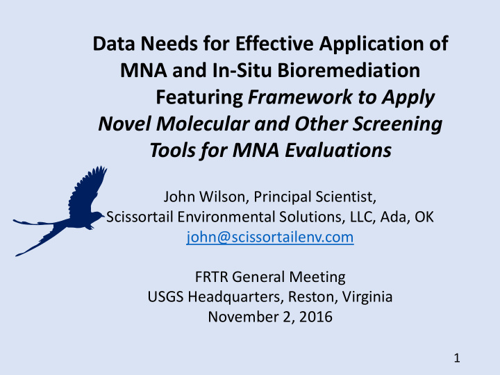 data needs for effective application of mna and in situ