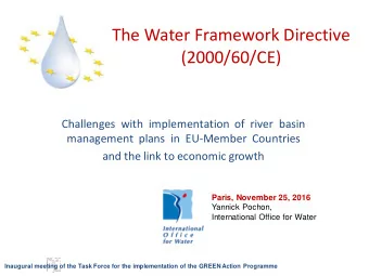 (2000/60/CE)  Challenges  with  implementation  of  river  basin  management  plans  in  EU-Member