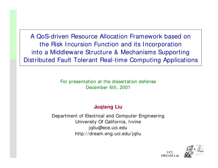 a qos driven resource allocation framework based on the
