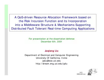 A QoS-driven Resource Allocation Framework based on  the Risk Incursion Function and its