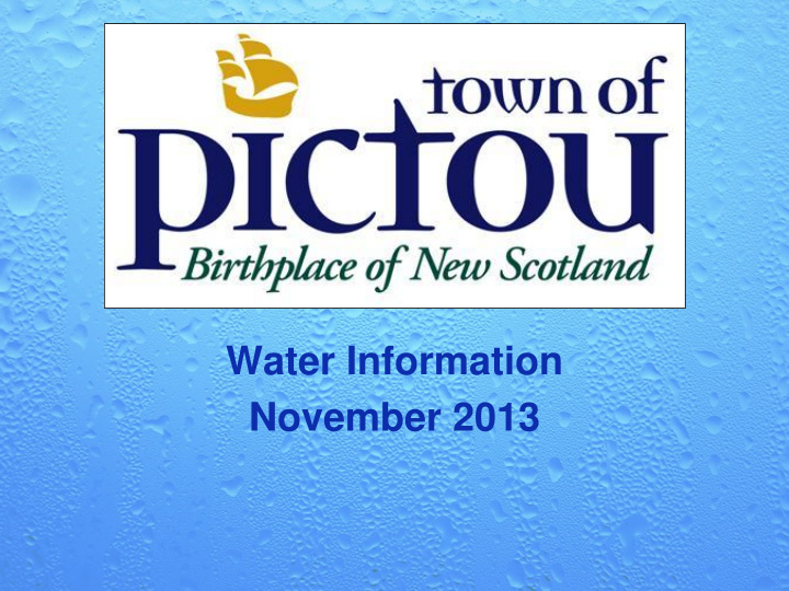 water information november 2013 summary linked overview