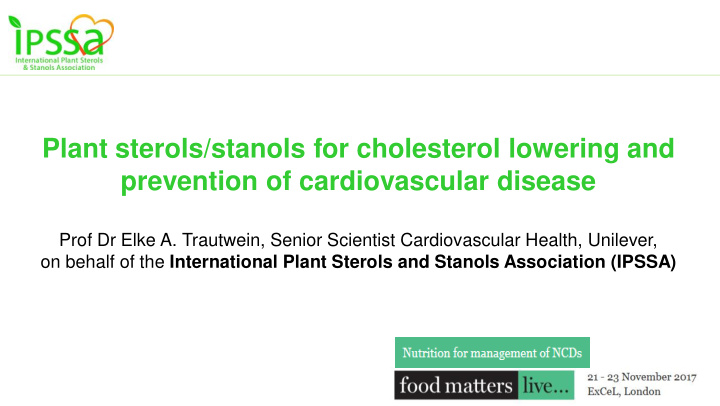 plant sterols stanols for cholesterol lowering and
