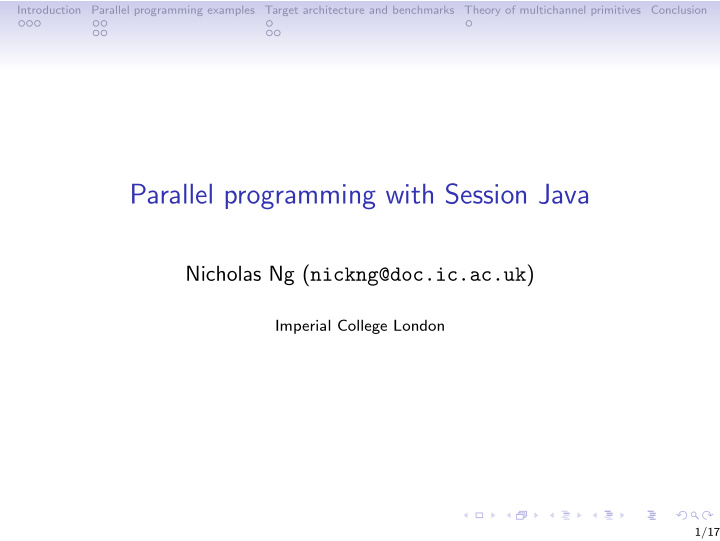 parallel programming with session java