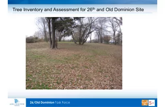Tree Inventory and Assessment for 26 th and Old Dominion Site 26/Old Dominion Task Force  A R L I N