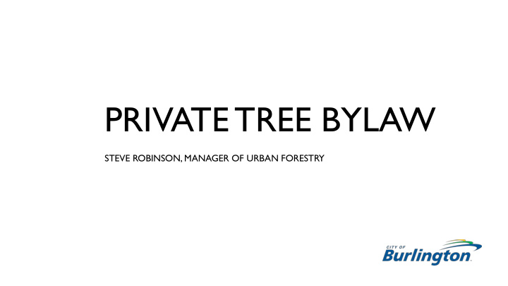 private tree bylaw