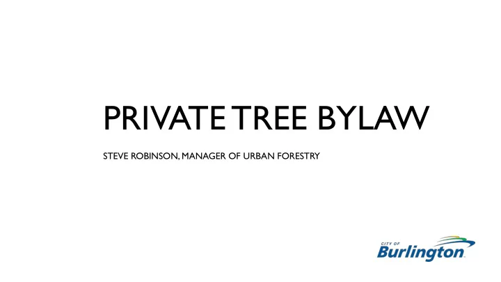 private tree bylaw