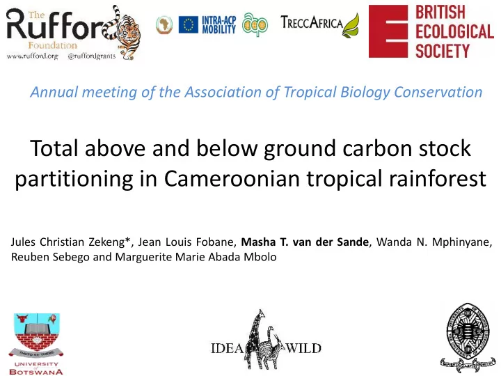 total above and below ground carbon stock partitioning in