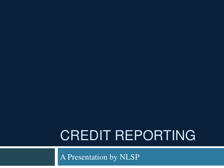 credit reporting