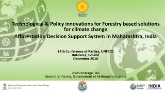 for climate change  Afforestation Decision Support System in Maharashtra, India  24th Conference of