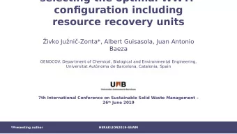 selecting the optimal WWTP  confjguration including  resource recovery units  ivko