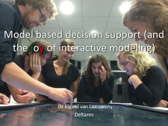 the joy of interactive modeling)  Dr Elgard van Leeuwen  Deltares  About Modeling