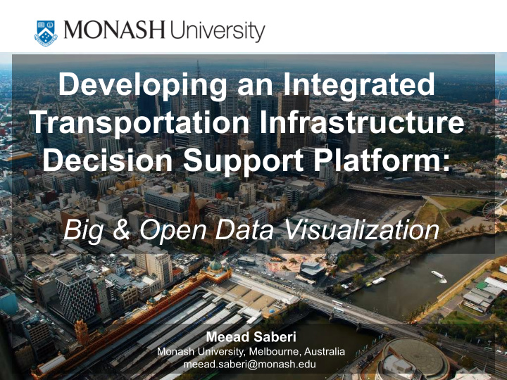 developing an integrated transportation infrastructure