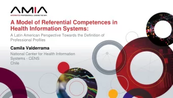 A Model of Referential Competences in  Health Information Systems:  A Latin American Perspective
