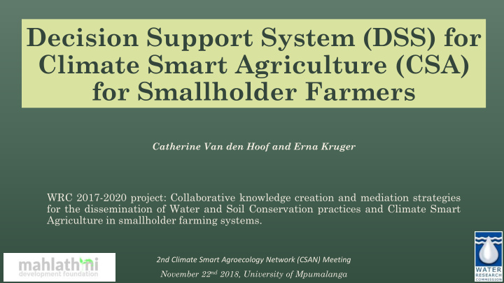 climate smart agriculture csa