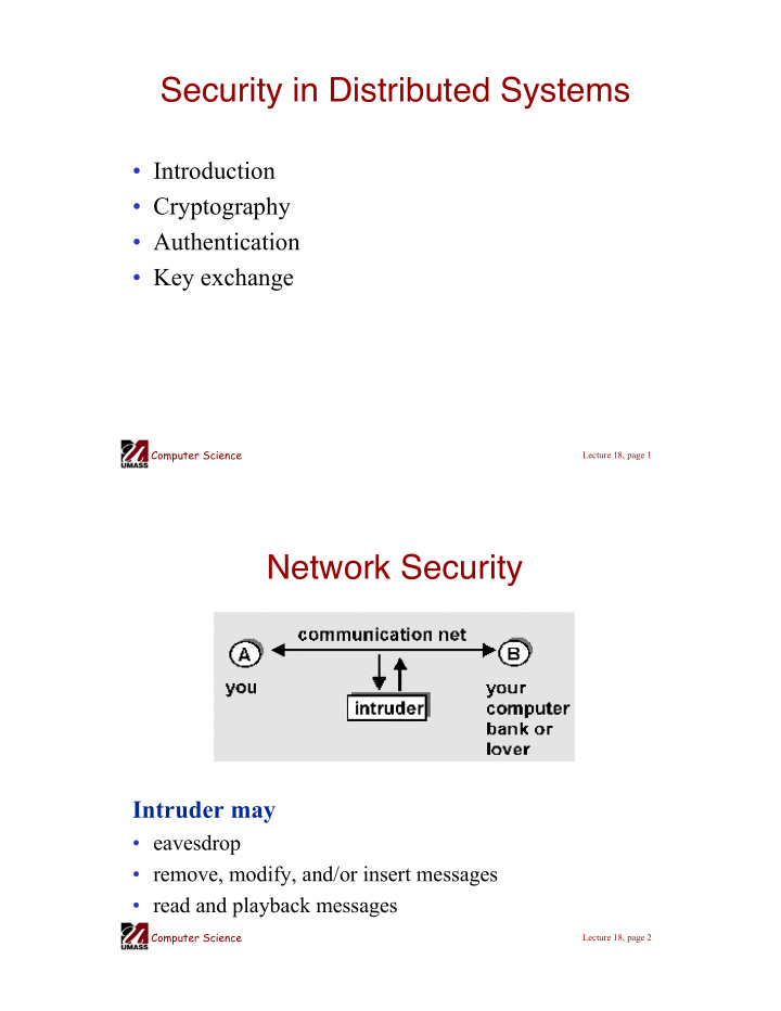 security in distributed systems