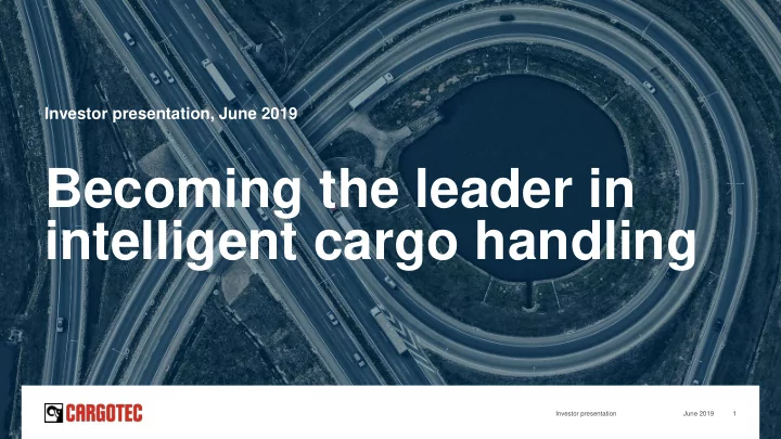 intelligent cargo handling