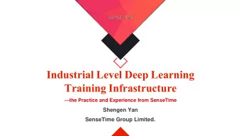 Industrial Level Deep Learning  Training Infrastructure  the Practice and Experience from
