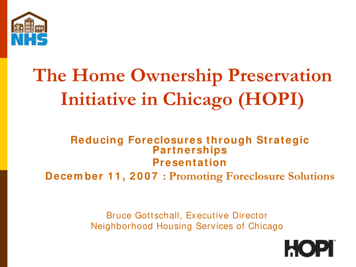 the home ownership preservation initiative in chicago hopi