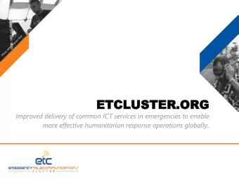 ETCLUS  ETCLUSTER.ORG  TER.ORG  Improved delivery of common ICT services in emergencies to enable