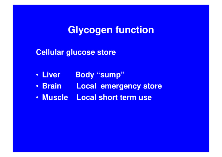 glycogen function