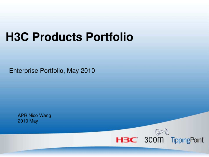 h3c products portfolio