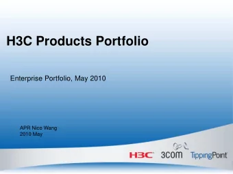 H3C Products Portfolio  Enterprise Portfolio, May 2010  APR Nico Wang  2010 May  IToIP Technology