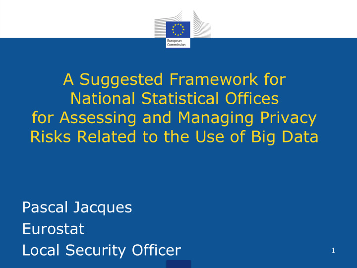 a suggested framework for national statistical offices