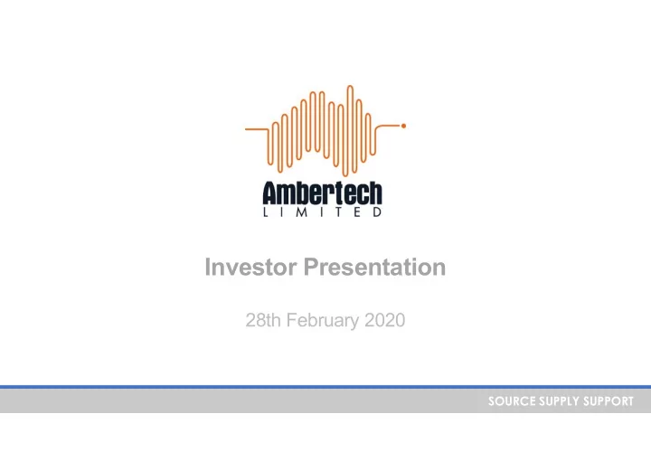 investor presentation
